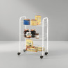 Carro multiusos 3 estantes 41x23x63cm blanco metaltex
