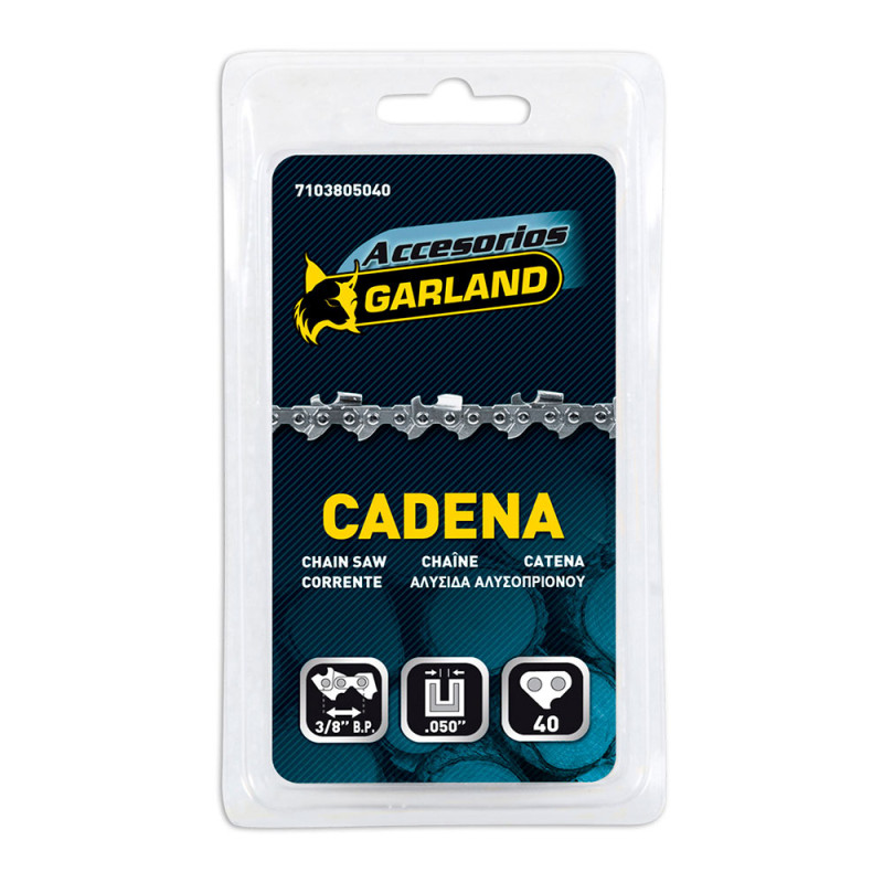 Cadena de motosierra para espada de 10" (25cm) 3/8 b.p 10" 40 e 7103805040 Cadena de motosierra para espada de 10" (25cm) 3/8 b.p 10" 40 e 7103805040
