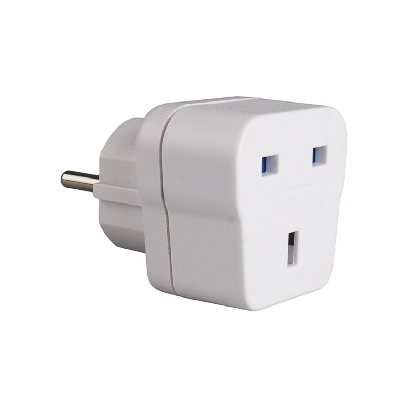 Adaptador ingles con t/tl (para viajar a españa) 13a 4,8mm blanco av1 solera Adaptador ingles con t/tl (para viajar a españa) 13a 4,8mm blanco av1 solera