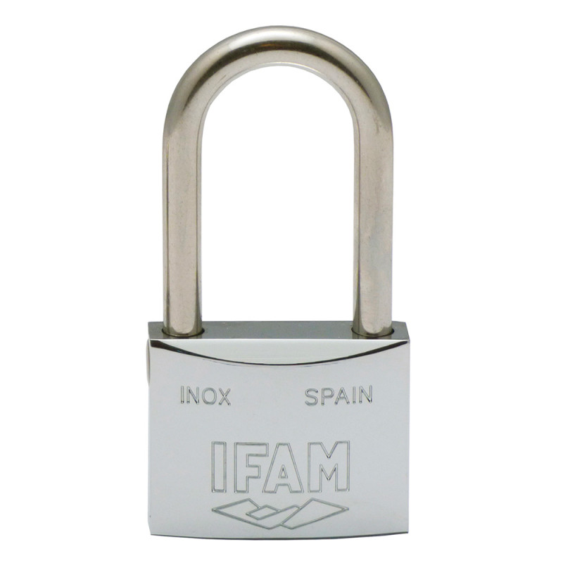 Candado inoxidable 40al 40mm con 2 llaves. arco largo. ifam Candado inoxidable 40al 40mm con 2 llaves. arco largo. ifam
