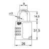 Candado c25s zinc 26mm. arco ø3mm con combinación ifam