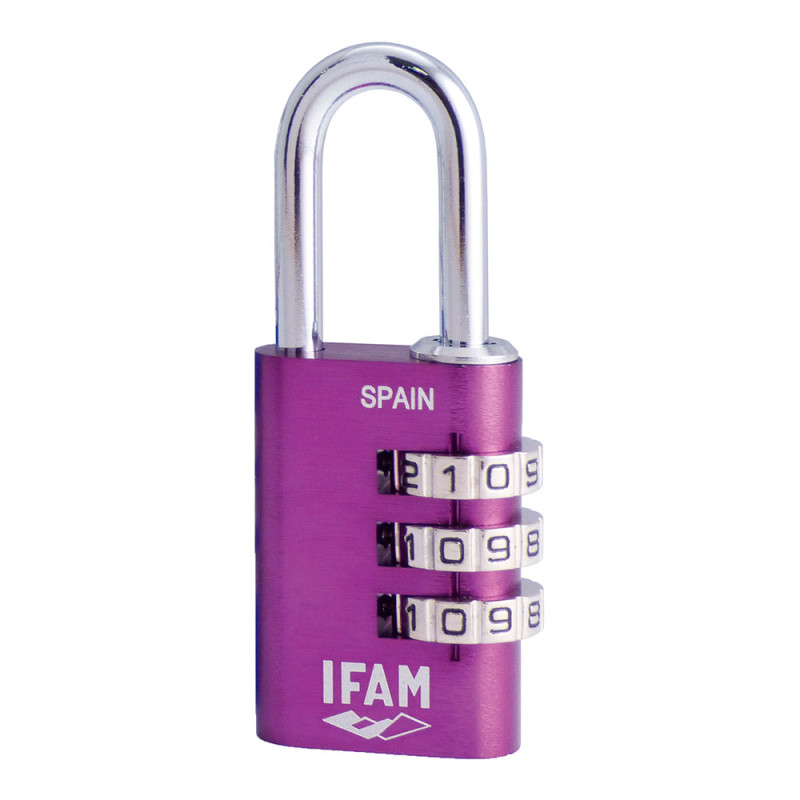 Candado col combi30 violeta 30mm. arco ø5mm. con combinación. ifam Candado col combi30 violeta 30mm. arco ø5mm. con combinación. ifam