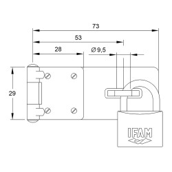 Portacandado pc410 acero 73x29mm ø9,5mm. ifam