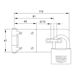Portacandado pc420 acero 112x47mm ø13mm. ifam