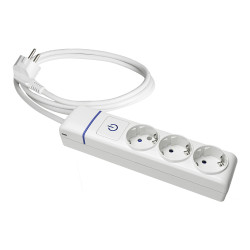 Prolongador con 3 tomas 2p+t, 16a 250v con interruptor luminoso, cable 1, 5 m