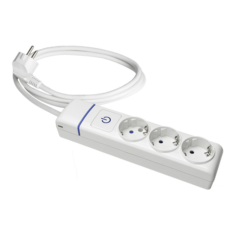 Prolongador con 3 tomas 2p+t, 16a 250v con interruptor luminoso, cable 1, 5 m Prolongador con 3 tomas 2p+t, 16a 250v con interruptor luminoso, cable 1, 5 m