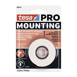 Cinta doble cara mounting pro pared pintada 1.5 m x 19 mm