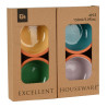 Set 4 cuencos para aperitivos de barro colores surtidos. 150ml ø10,4x4,2cm
