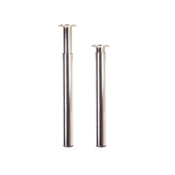 Pata extensible cilíndrica de acero en acabado cromo brillo mod.406e. altura 71/110cm rei
