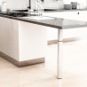 Pata extensible cilíndrica de acero en acabado cromo brillo mod.406e. altura 71/110cm rei