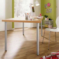 Pata regulable cilíndrica de acero en color aluminio mod.406g. altura 71cm rei