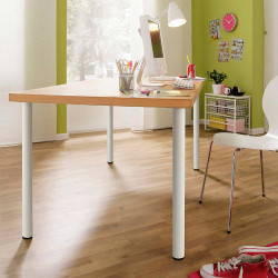 Pata regulable cilíndrica de acero en color blanco mod.406g. altura 71cm rei