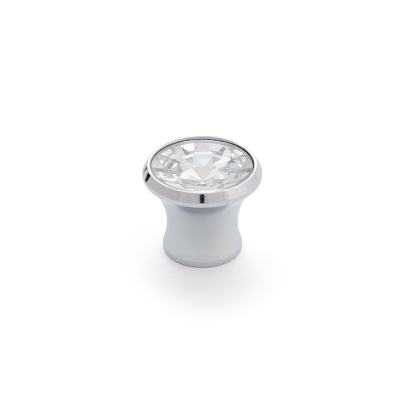 Blister con 4 pomos redondos para mueble fabricado en cristal acabado cromo brillo - transparente mod. 943 ø27mm rei Blister con 4 pomos redondos para mueble fabricado en cristal acabado cromo brillo - transparente mod. 943 ø27mm rei