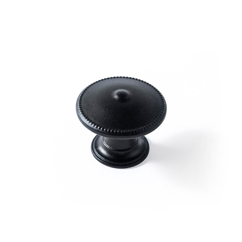 Blister con 4 pomos redondos para mueble fabricado en zamak acabado negro mate mod. 3121 ø30mm rei Blister con 4 pomos redondos para mueble fabricado en zamak acabado negro mate mod. 3121 ø30mm rei