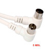 Prolongación tv acodada 9,5mm 5m envasada blanca