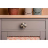 Blister con 4 pomos redondos para mueble fabricado en porcelana acabado flor azul mod. e506 ø40mm rei