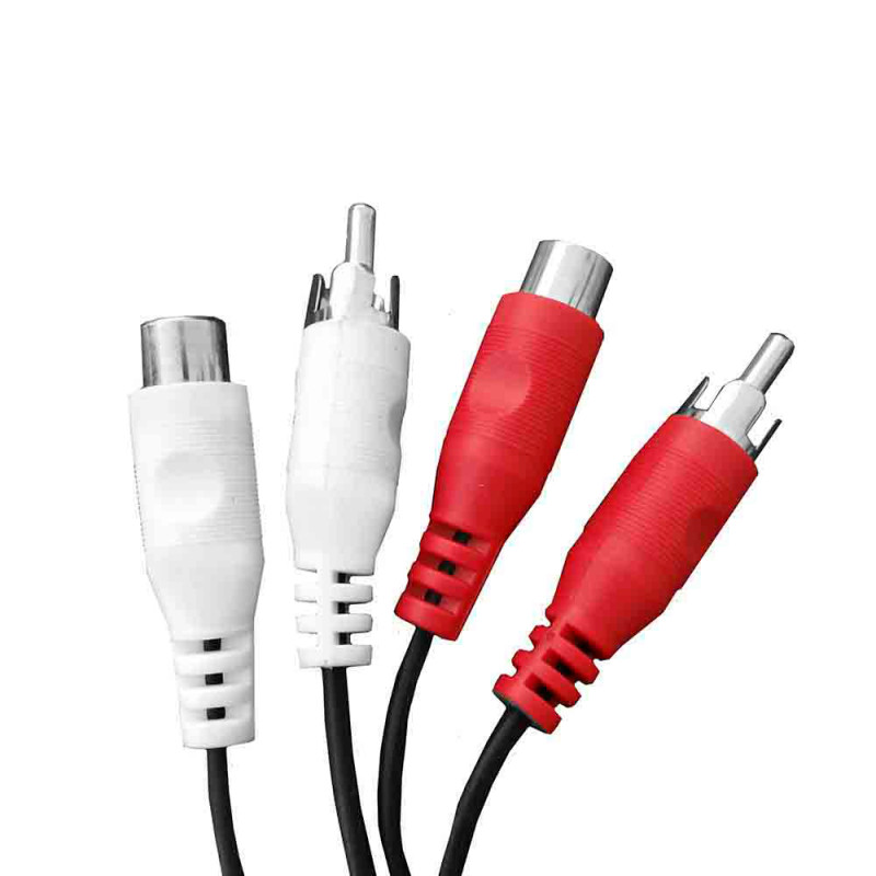 Cables 2 rca macho-2 rca hembra 1,5m, negro Cables 2 rca macho-2 rca hembra 1,5m, negro
