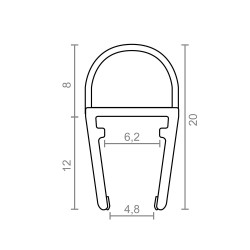 Perfil de burbuja para mampara pf3 10,2x20mm tr 18525 micel
