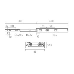 Juego guia telescopica gc5 45x400mm zn 78040 micel