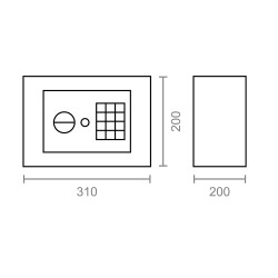 Caja fuerte electronica / llave cfc1, 31 x 20 x 20 cm