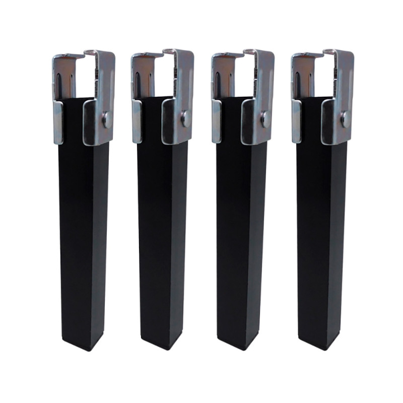 Juego de 4 patas de somier pt25 40x30x255mm sin rueda, negro 96404 micel Juego de 4 patas de somier pt25 40x30x255mm sin rueda, negro 96404 micel
