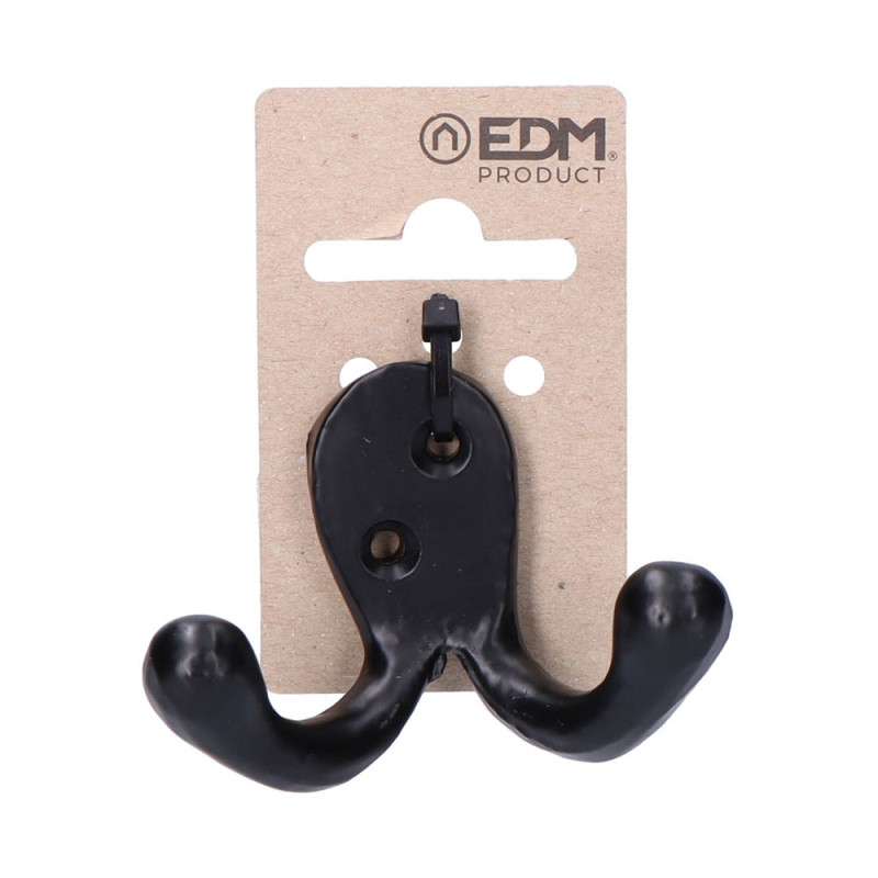 Colgador doble forja negro 7.5 x 5cm Colgador doble forja negro 7.5 x 5cm