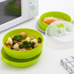 Vaporera doble para microondas fresh innovagoods