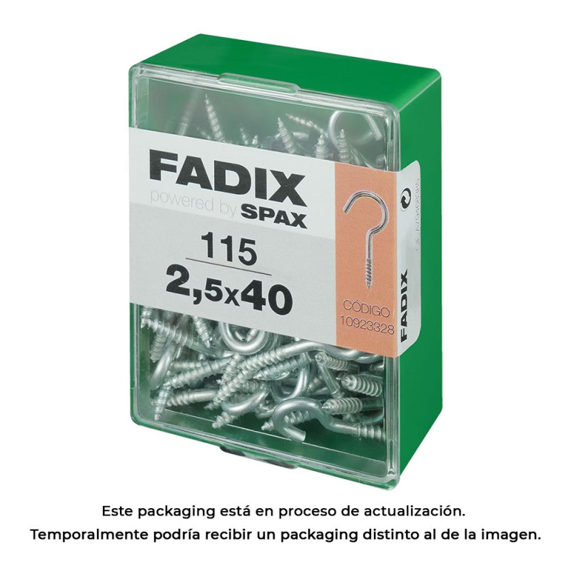 Caja m 115 unid. hembrilla abierta cinc 2,5x40mm fadix Caja m 115 unid. hembrilla abierta cinc 2,5x40mm fadix