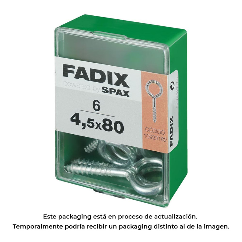 Caja m 6 unid. hembrilla cerrada cinc 4,5x80mm fadix Caja m 6 unid. hembrilla cerrada cinc 4,5x80mm fadix