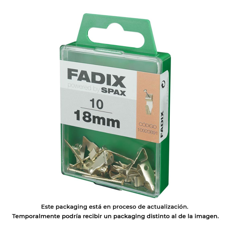Caja m 10 unid. cuelgacuadros hansafix 18mm fadix Caja m 10 unid. cuelgacuadros hansafix 18mm fadix