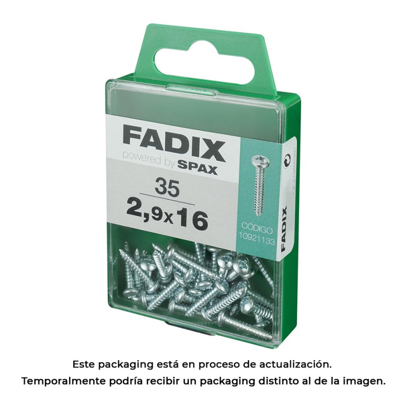 Caja m 35 unid. tornillo rosca chapa cr cinc 2,9x16mm fadix Caja m 35 unid. tornillo rosca chapa cr cinc 2,9x16mm fadix