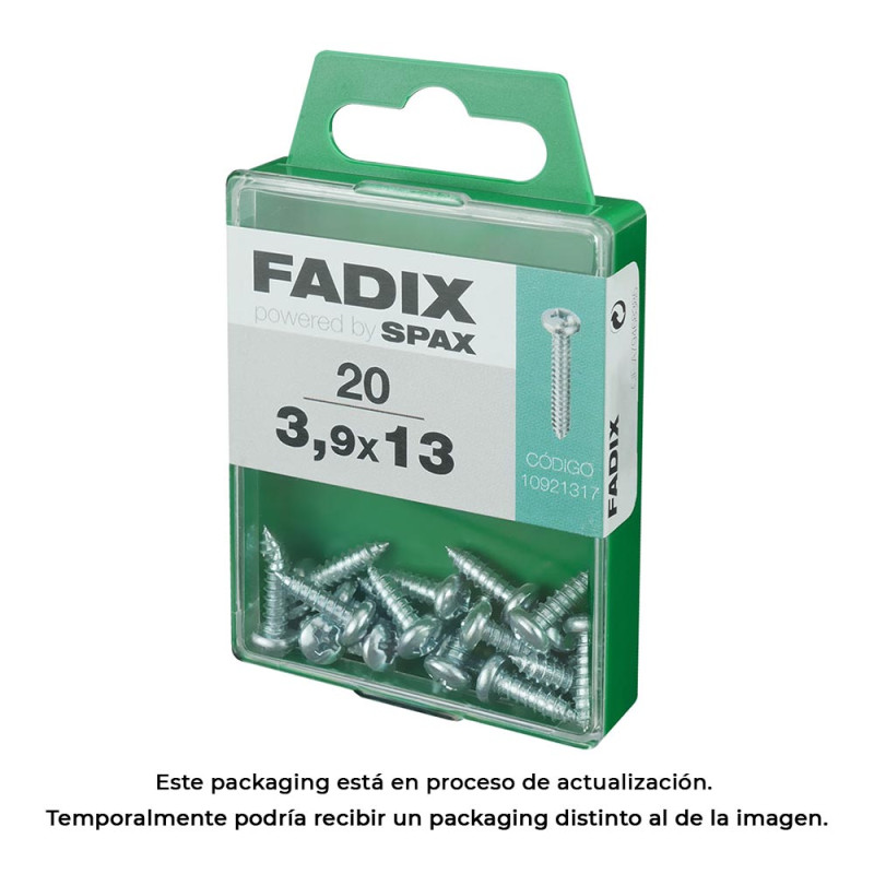 Caja m 20 unid. tornillo rosca chapa cr cinc 3,9x13mm fadix Caja m 20 unid. tornillo rosca chapa cr cinc 3,9x13mm fadix