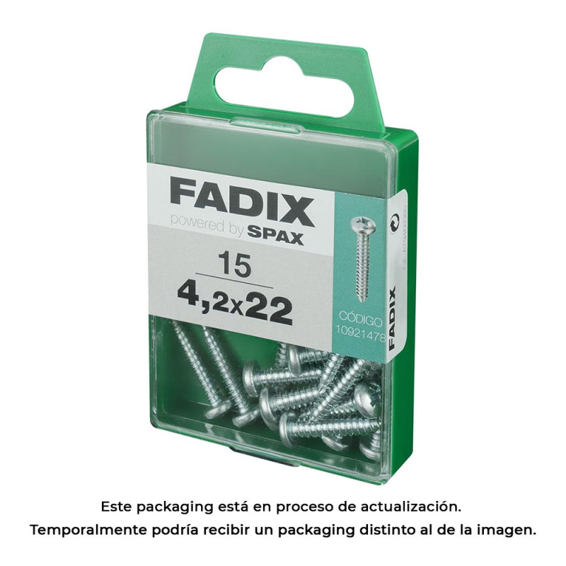 Caja m 15 unid. tornillo rosca chapa cr cinc 4,2x22mm fadix Caja m 15 unid. tornillo rosca chapa cr cinc 4,2x22mm fadix