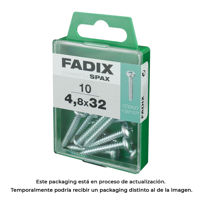 Caja m 10 unid. tornillo rosca chapa cr cinc 4,8x32mm fadix Caja m 10 unid. tornillo rosca chapa cr cinc 4,8x32mm fadix