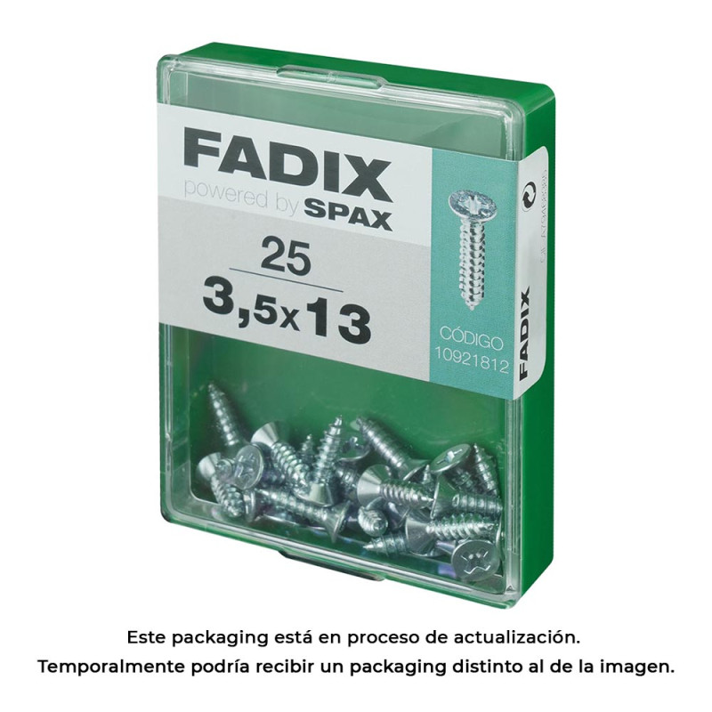 Caja m 25 unid. tornillo rosca chapa cp cinc 3,5x13mm fadix Caja m 25 unid. tornillo rosca chapa cp cinc 3,5x13mm fadix