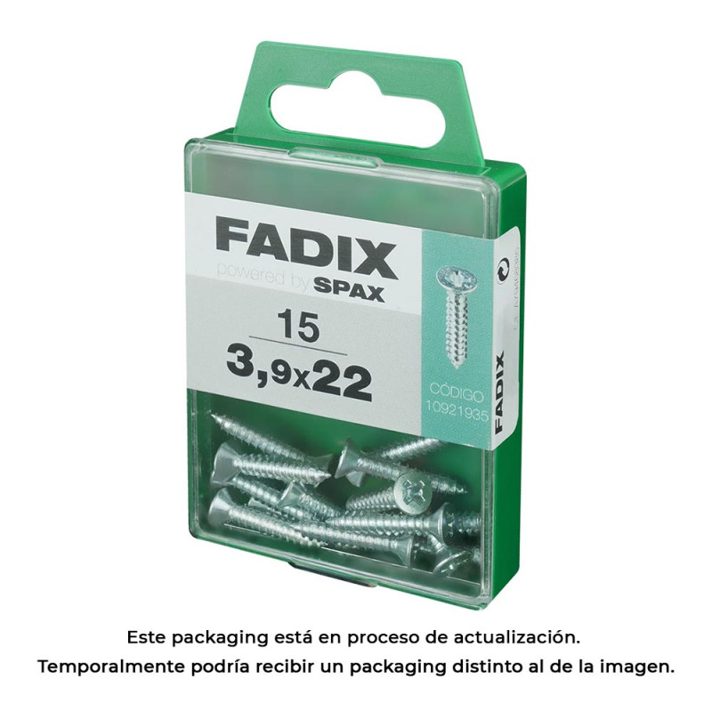 Caja m 15 unid. tornillo rosca chapa cp cinc 3,9x22mm fadix Caja m 15 unid. tornillo rosca chapa cp cinc 3,9x22mm fadix