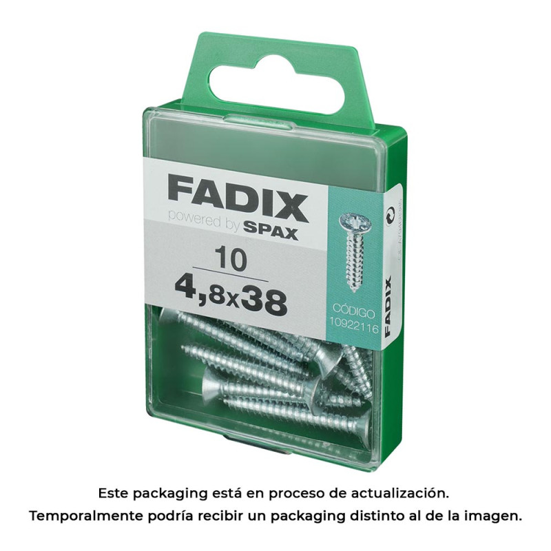 Caja m 10 unid. tornillo rosca chapa cp cinc 4,8x38mm fadix Caja m 10 unid. tornillo rosca chapa cp cinc 4,8x38mm fadix