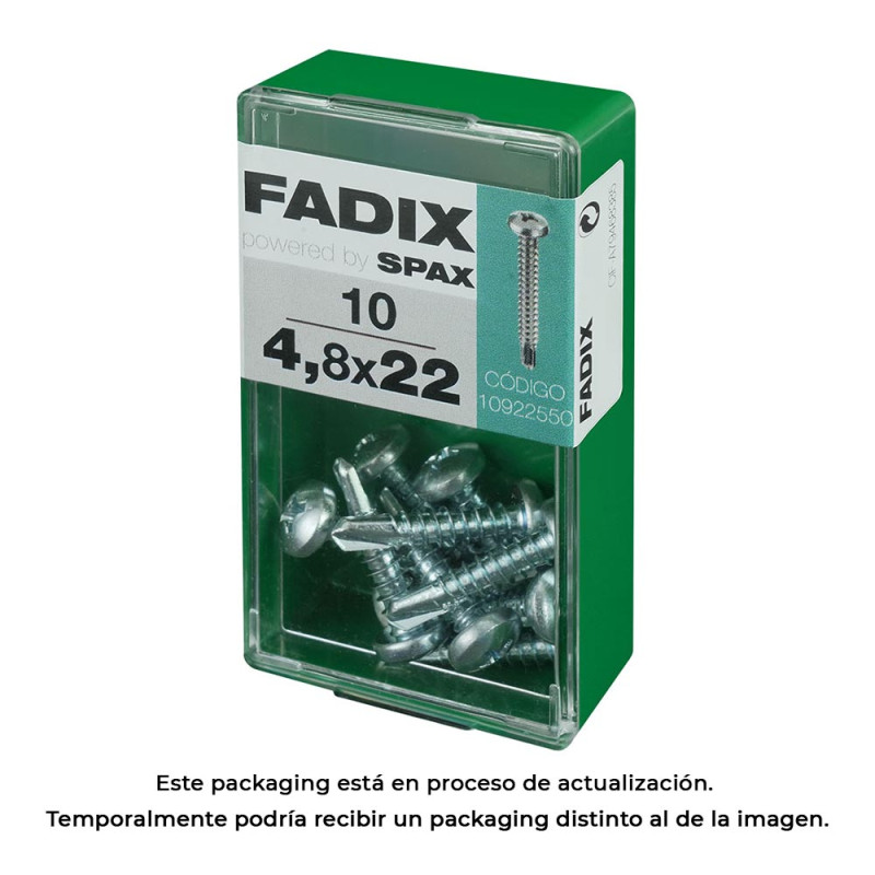 Caja s 10 unid. tornillo rosca chapa cr autot. 4,8x22mm fadix Caja s 10 unid. tornillo rosca chapa cr autot. 4,8x22mm fadix