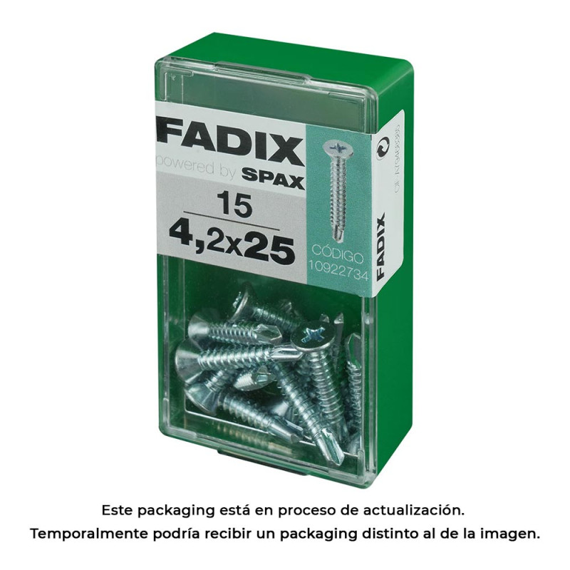 Caja s 15 unid. tornillo rosca chapa cp autot. cinc 4,2x25mm fadix Caja s 15 unid. tornillo rosca chapa cp autot. cinc 4,2x25mm fadix