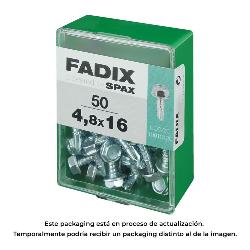 Caja m 50 unid. tornillo rosca chapa hexagonal autot. 4,8x16mm fadix Caja m 50 unid. tornillo rosca chapa hexagonal autot. 4,8x16mm fadix
