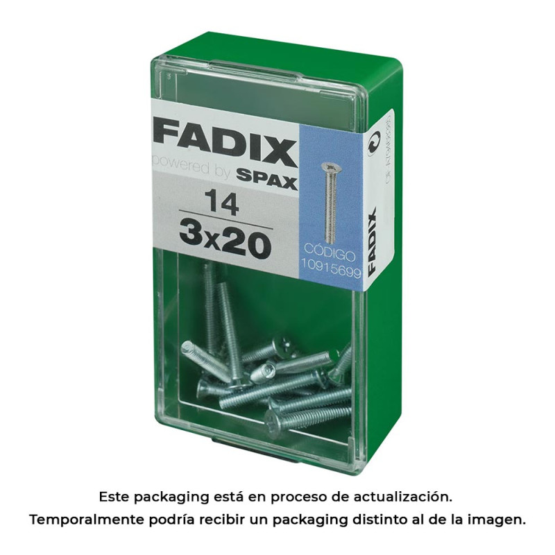 Caja s 14 unid. tornillo metrica cp m 3x20mm fadix Caja s 14 unid. tornillo metrica cp m 3x20mm fadix