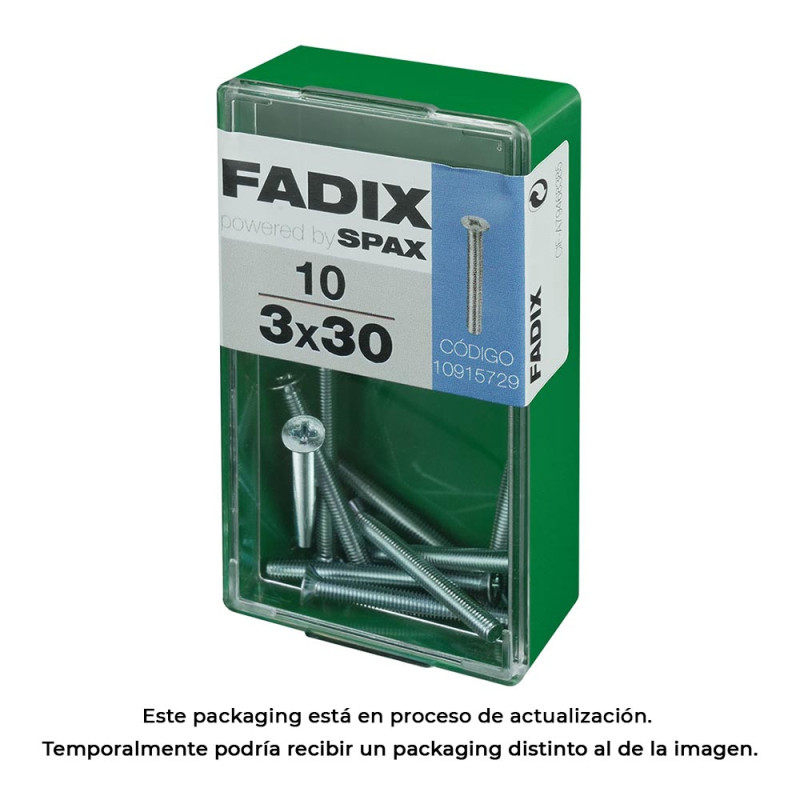 Caja s 10 unid. tornillo metrica cp m 3x30mm fadix Caja s 10 unid. tornillo metrica cp m 3x30mm fadix