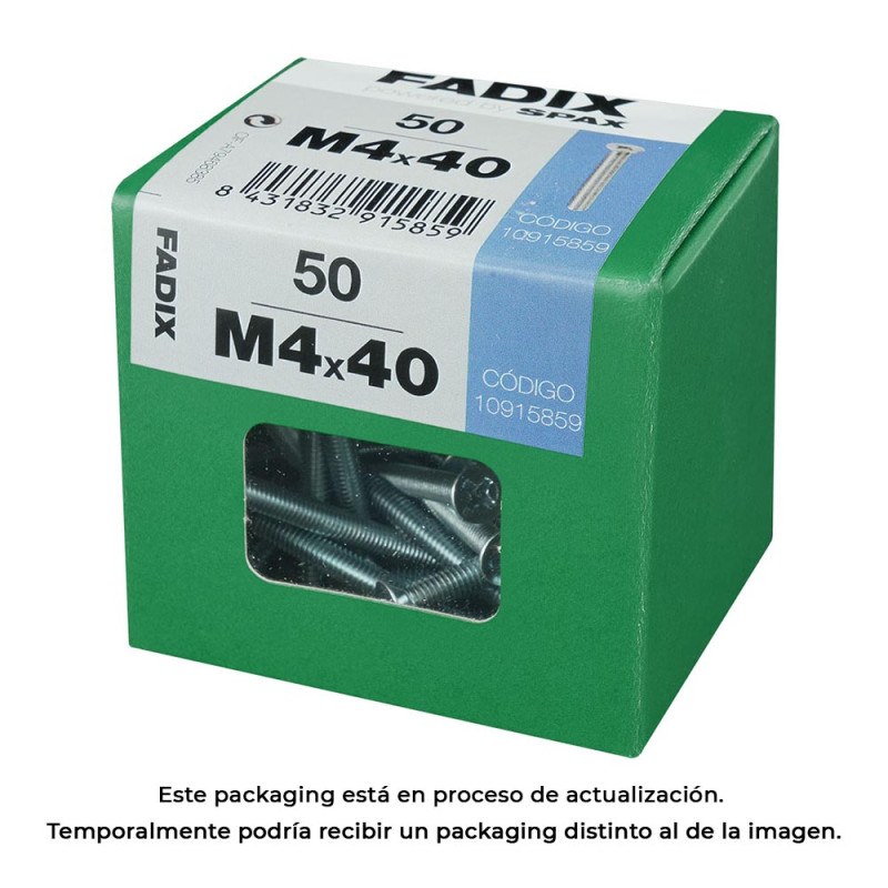Caja l 50 unid. tornillo metrica cp m 4x40mm fadix Caja l 50 unid. tornillo metrica cp m 4x40mm fadix