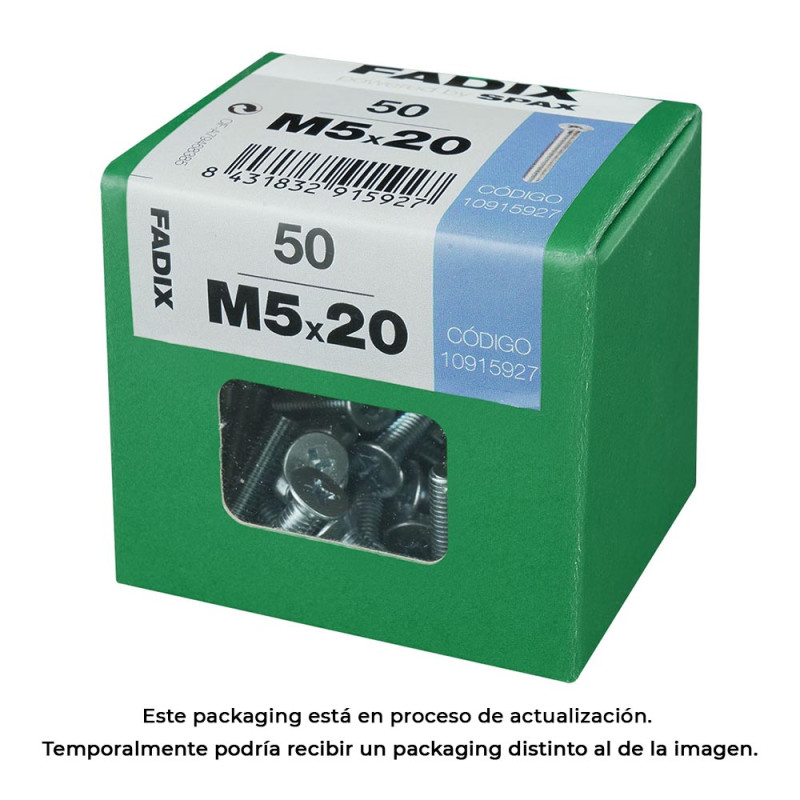 Caja l 50 unid. tornillo metrica cp m 5x20mm fadix Caja l 50 unid. tornillo metrica cp m 5x20mm fadix