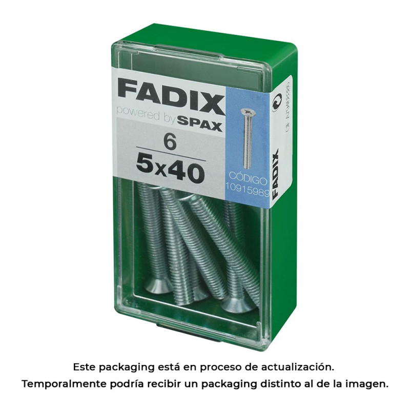 Caja s 6 unid. tornillo metrica cp m 5x40mm fadix Caja s 6 unid. tornillo metrica cp m 5x40mm fadix