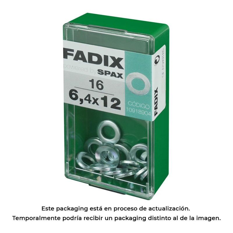 Caja s 16 unid. arandela plana cinc 6,4x12mm fadix Caja s 16 unid. arandela plana cinc 6,4x12mm fadix