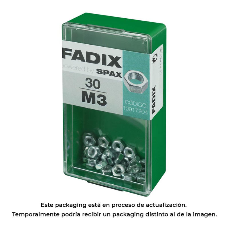 Caja s 30 unid. tuerca cinc m 3 fadix Caja s 30 unid. tuerca cinc m 3 fadix