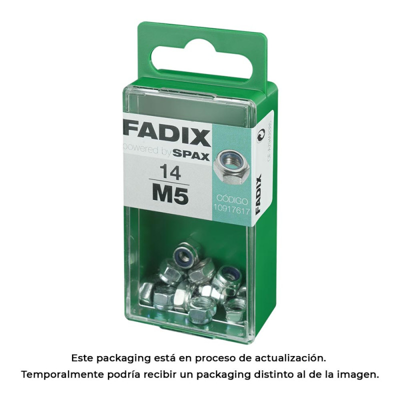 Caja s 14 unid. tuerca con autofreno cinc m 5 fadix Caja s 14 unid. tuerca con autofreno cinc m 5 fadix