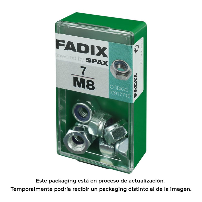 Caja s 7 unid. tuerca con autofreno cinc m 8 fadix Caja s 7 unid. tuerca con autofreno cinc m 8 fadix