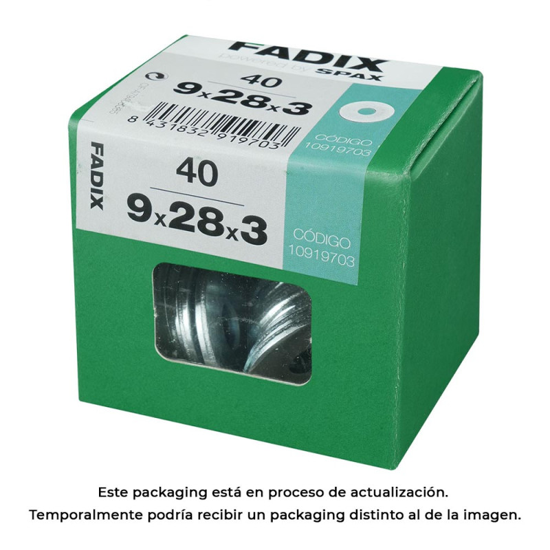Caja l 40 unid. arandela ancha cinc 9,0x28x3mm fadix Caja l 40 unid. arandela ancha cinc 9,0x28x3mm fadix